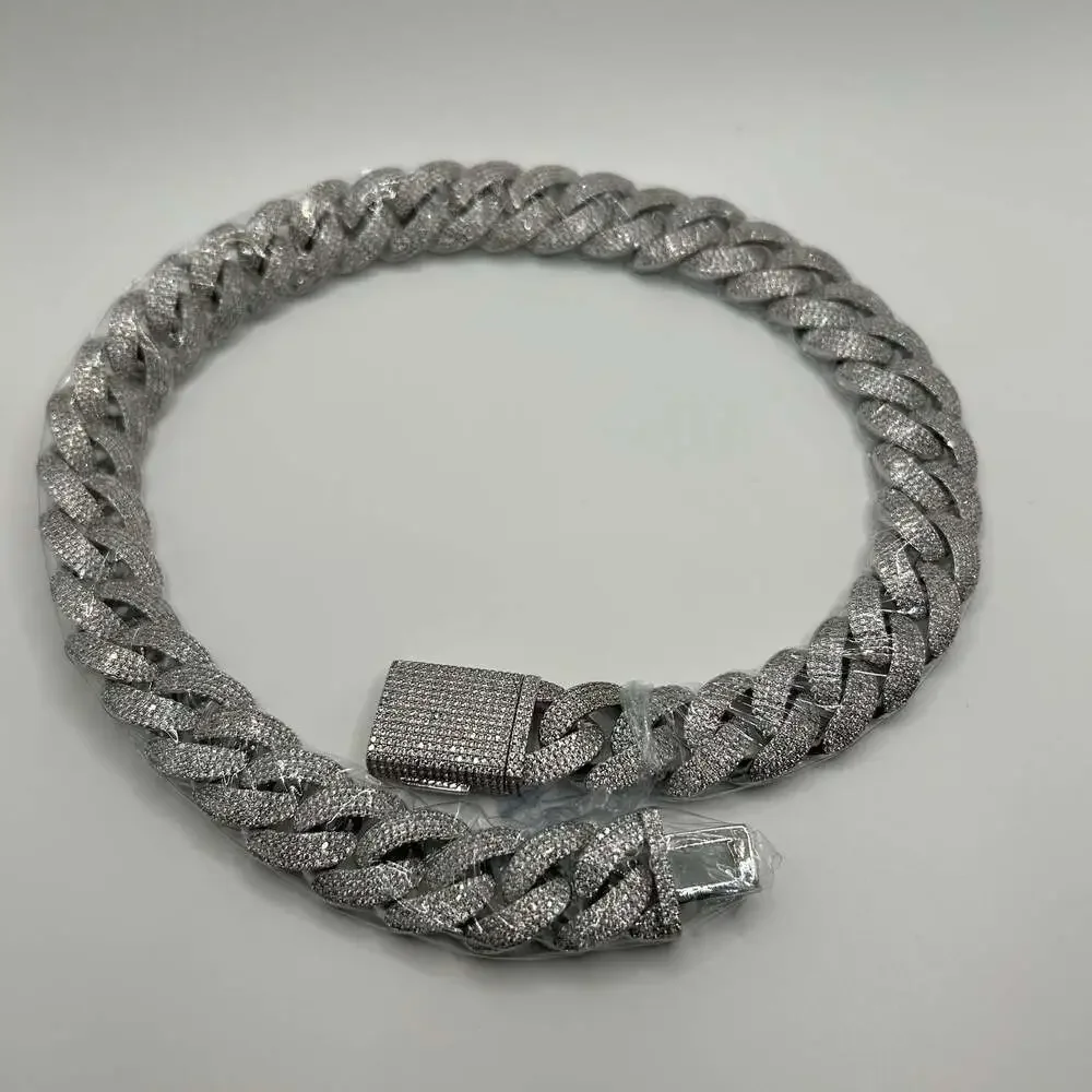 Silver Iced Cuban Link Chain Bracelet - Men Accessories Jewelry